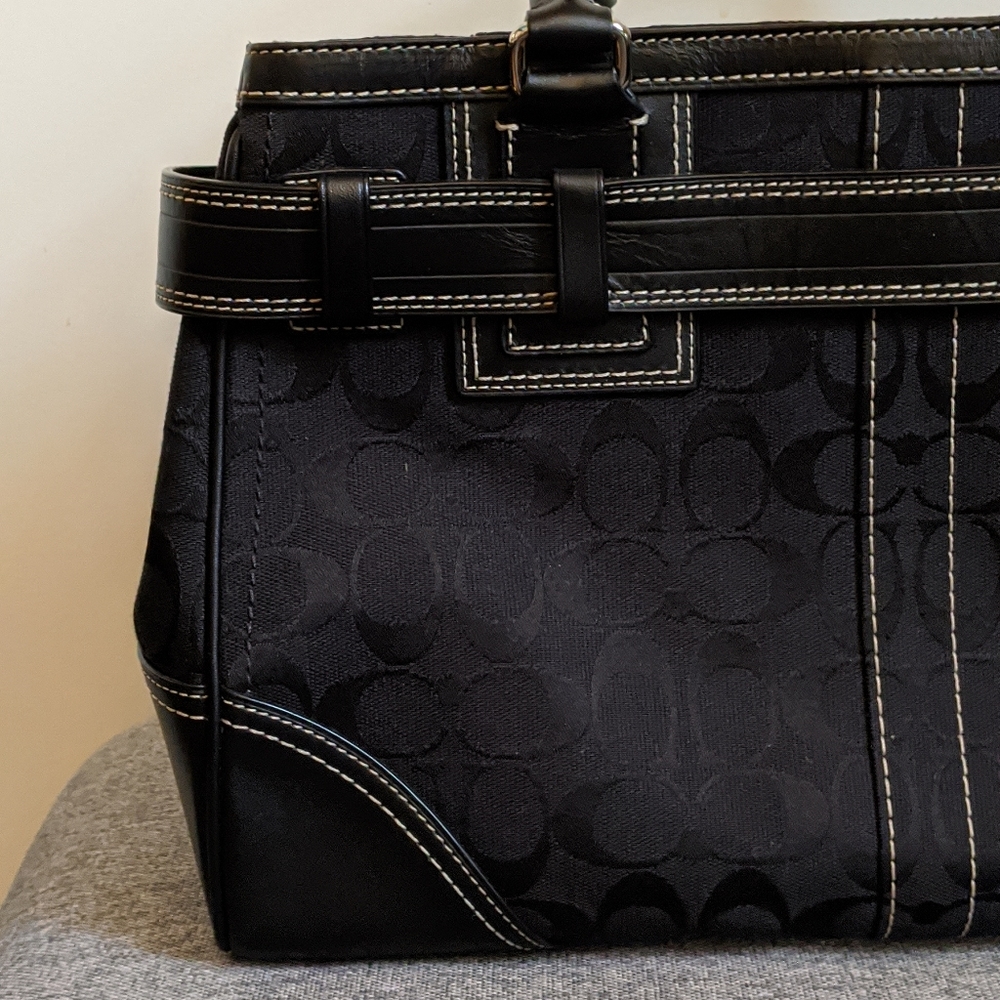 🆕 Coach Signature Hampton Black 10246 Satchel Purse Shoulder Bag Tote - Picture 11 of 15